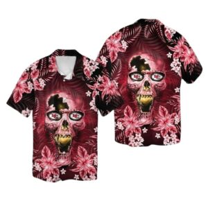 Kansas City Chiefsskull Floral Flower Tropical Hawaiian Shirt