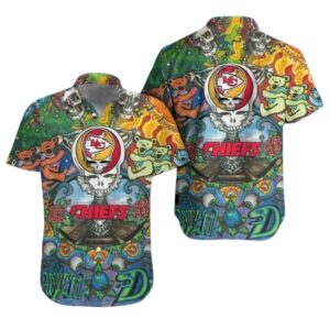 Kansas City Grateful Dead Skull Halloween Hawaiian Shirt