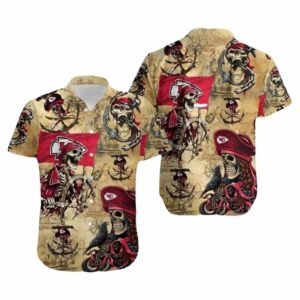 Kansas City Pirate Skeleton Hawaiian Shirt