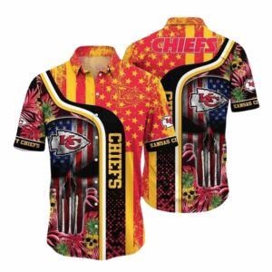 Kansas City Skull Punisher Flag American Hawaiian Shirt