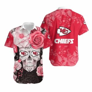 Kansas City Skull Sugar Floral Hawaiian Shirt