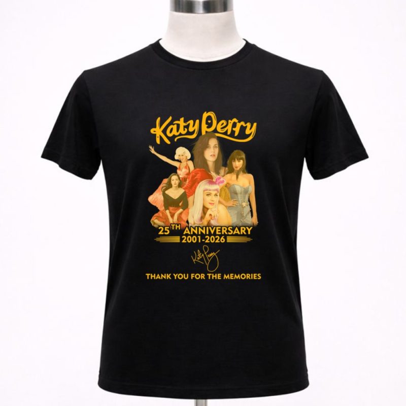 Katy Perry 25th Anniversary 2001 2026 Thank You For The Memories Signature 1 T Shirt 4