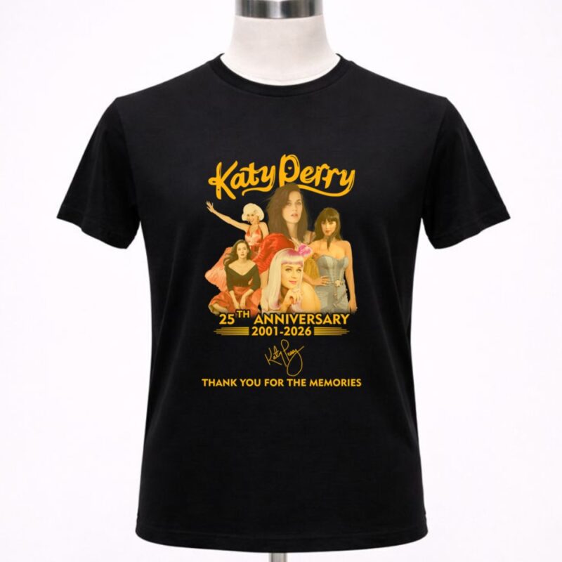 Katy Perry 25th Anniversary 2001 2026 Thank You For The Memories Signature 1 T Shirt 5