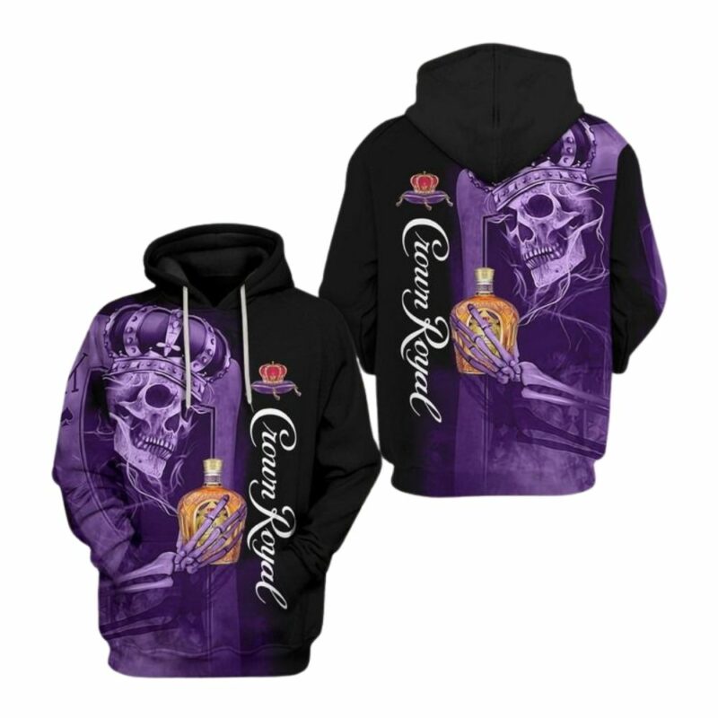 King Skull And Crown Royal All Over Print Hoodie