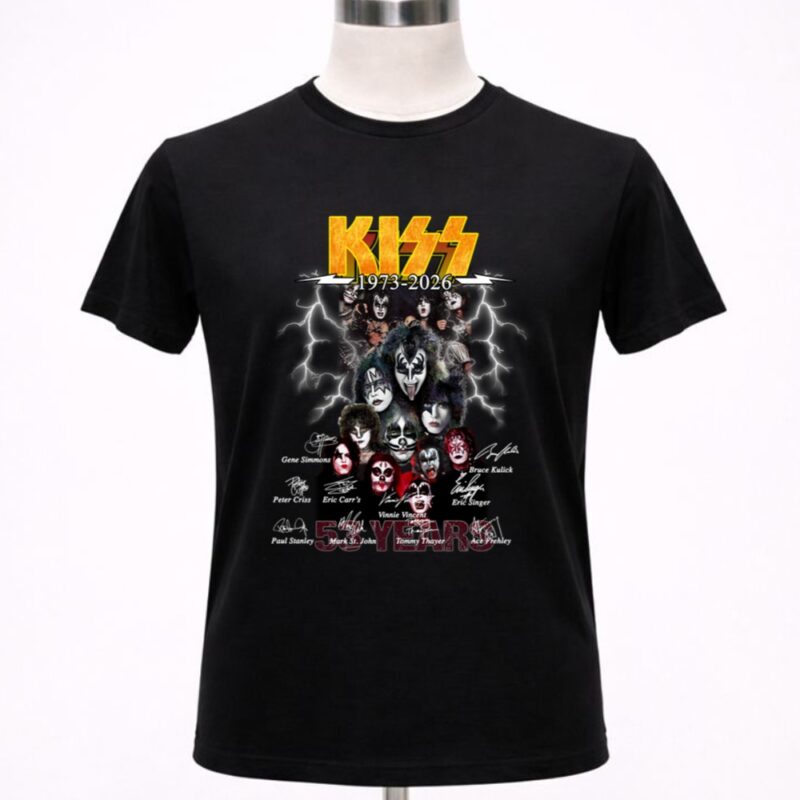 Kiss Band 53 years 1973 2026 signatures 1 T Shirt 5