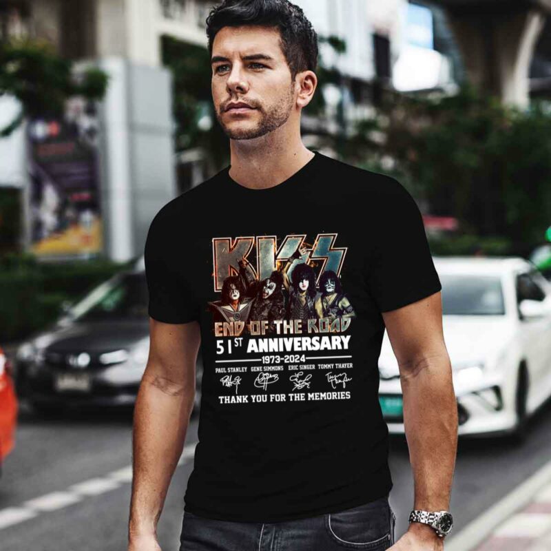 Kiss Band 51St Anniversary 1973 2024 Signature 4 T Shirt