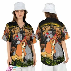 Lady Tramp Halloween Couple Dog Lovers Spooky Hawaiian Shirt