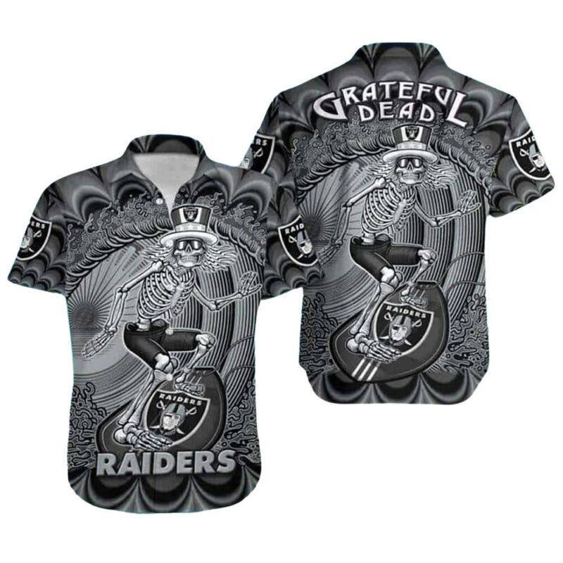 Las vegas skeleton grateful dead halloween hawaiian shirt 1