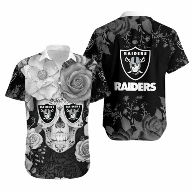 Las vegas skull roses hawaiian shirt 1