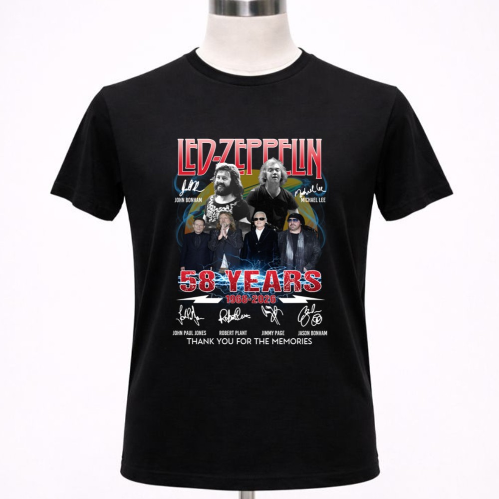 Led Zeppelin 58 Years 1968 2026 Signature Thank You For The Memories 1 T Shirt 1