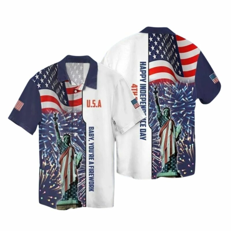Liberty flag american for independence day hawaiian shirt 1