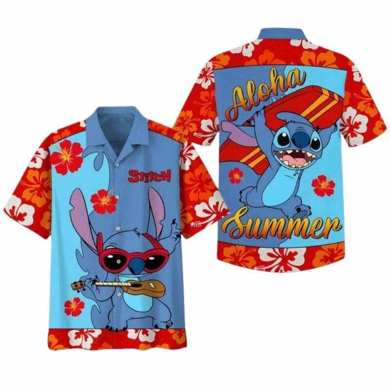 Lilo and stitch aloha summer hawaiian shirt 1