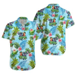 Lilo And Stitch Coconut Flowers Tropical Hawaiian Shirt