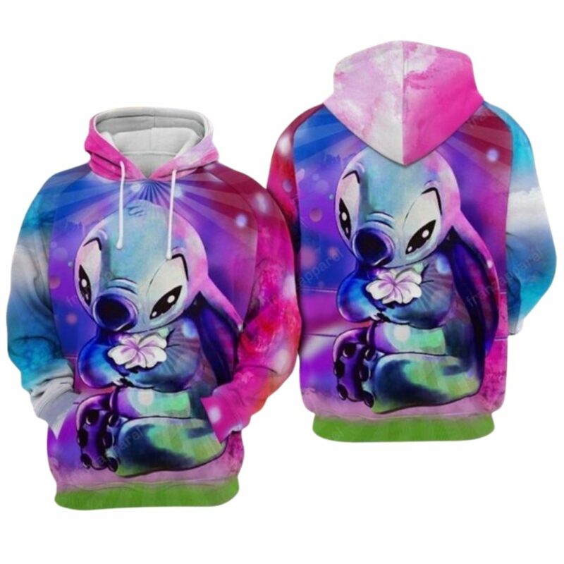 Lilo and stitch cute lover 3d hoodie 1