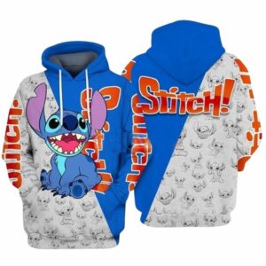 Lilo And Stitch Cute Smiley Face All Over Print Hoodie