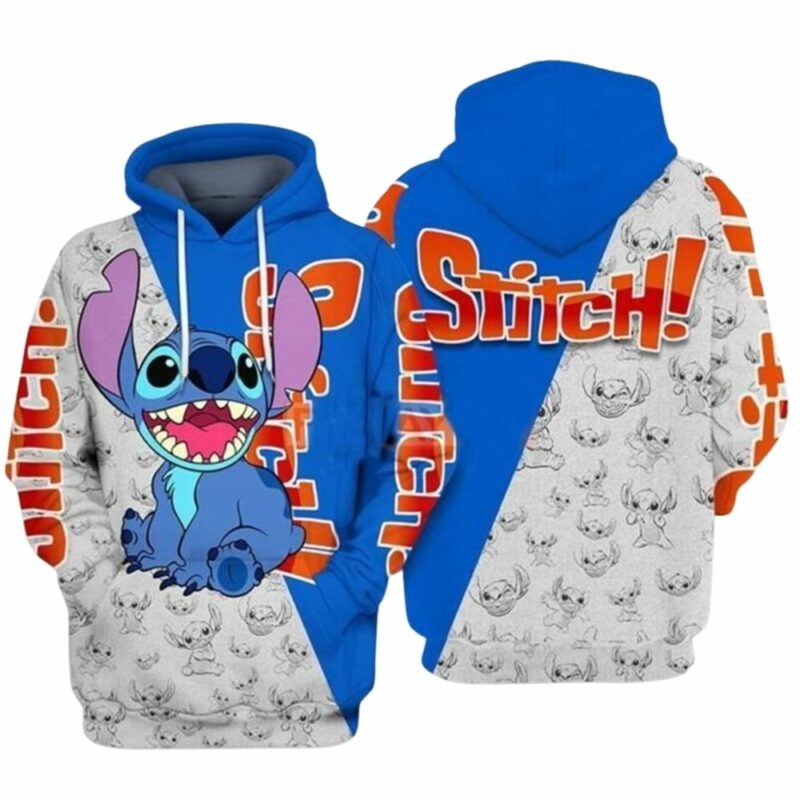 Lilo and stitch cute smiley face 3d hoodie 1
