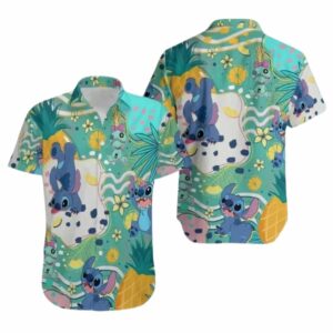 Lilo And Stitch Floral Beach Funny Hawaiian Shirt