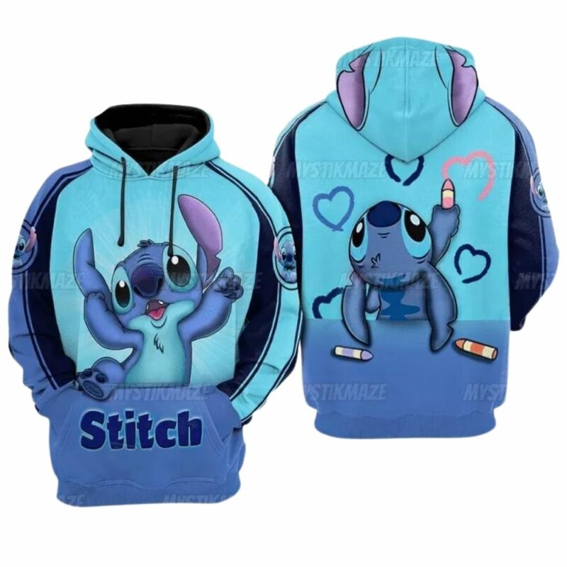 Lilo and stitch friends disneyland 3d hoodie 1