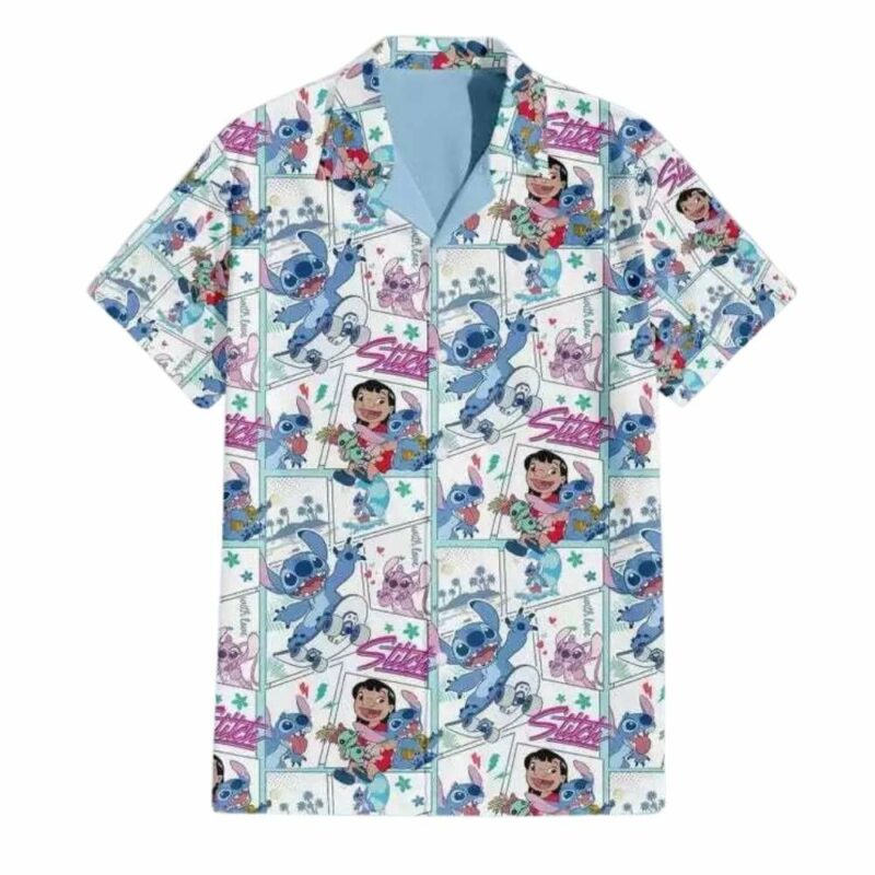 Lilo and stitch ohana means family aloha summer vacation hawaiian shirt 1