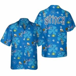 Lilo And Stitch Ohana Stitch Scrump Frog And Little Ducks Summer Trip Hawaiian Shirt