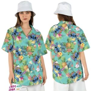Lilo And Stitch Pineapple Tropical Summer Cute Hawaiian Shirt