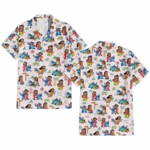 Lilo And Stitch Summer Beach Pattern Hawaiian Shirt