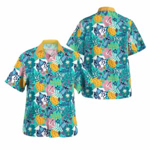 Lilo Stitch Pattern Floral Tropical Hawaiian Shirt