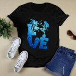 Love Coconut Tree Mermaid Flip Flops In Blue 4 T Shirt