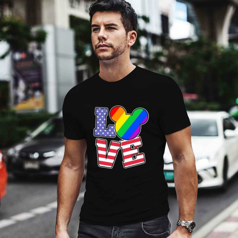 Love Lgbt Mickey Mouse American Flag Independence Day 0 T Shirt