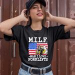 MILF Man I Love Forklifts American Flag Forklift Driver Tee 1 T Shirt
