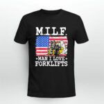 MILF Man I Love Forklifts American Flag Forklift Driver Tee 2 T Shirt