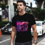 Mademark X Mtv The Official 1981 Mtv Logo With Purple Palms In The Sunset 0 T Shirt
