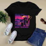 Mademark X Mtv The Official 1981 Mtv Logo With Purple Palms In The Sunset 4 T Shirt