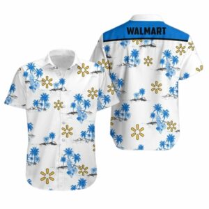 Many Logo Walmart Island Tropical Hawaiian Shirt