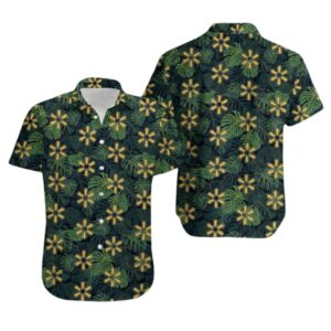 Many Logo Walmart With Floral Leave Pattern Tropical Hawaiian Shirt