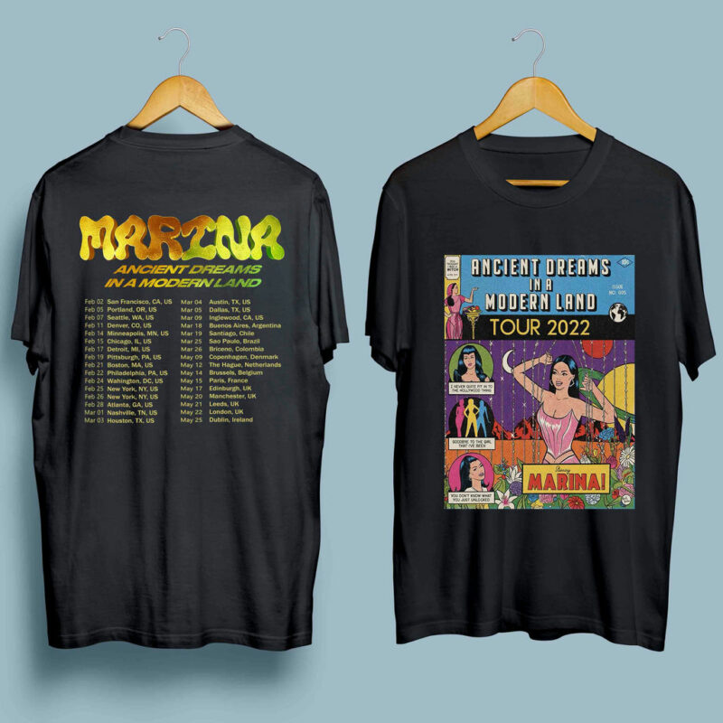 Marina And The Diamonds Ancient Dreams In A Modern Land Tour 2022 Front 4 T Shirt