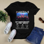Maroon 5 30th Anniversary 1994 2024 Thank You For The Memories Signatures 0 T Shirt