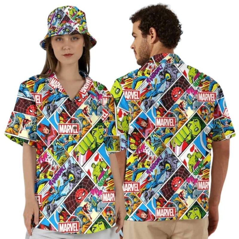 Marval avengers spiderman hawaiian shirt 1