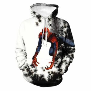 Marvel Spider Man Art Black And White All Over Print Hoodie