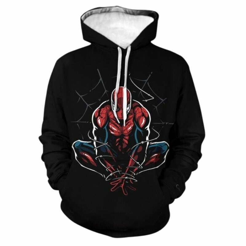 Marvel spider man black funny 3d hoodie 1