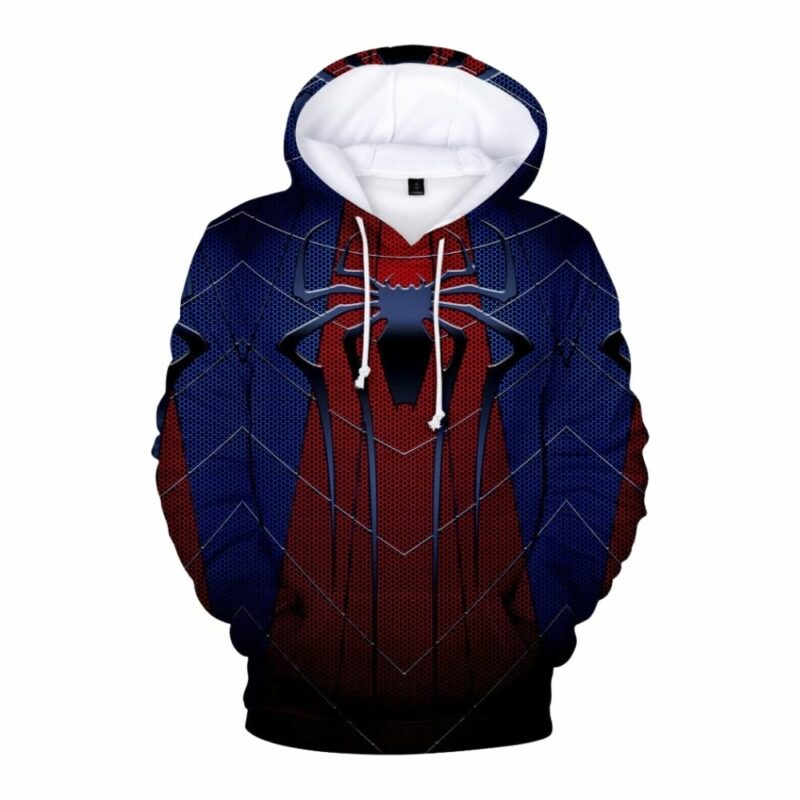 Marvel spider man blue and red 3d hoodie 1