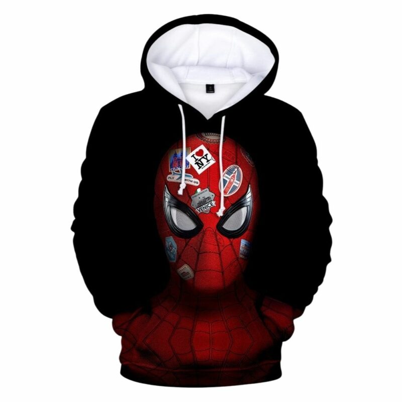 Marvel spider man face funny 3d hoodie 1