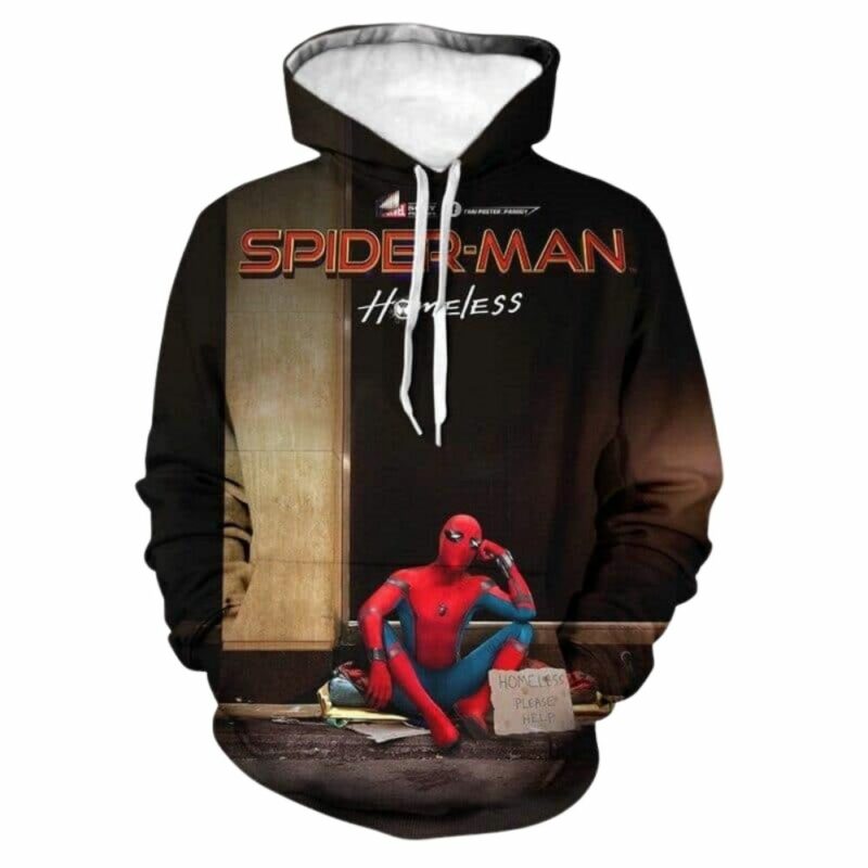 Marvel spider man homeless 3d hoodie 1