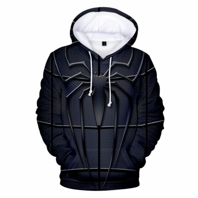 Marvel spider man logo black 3d hoodie 1