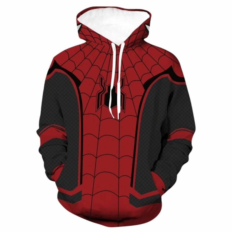 Marvel spider man logo dark and red 3d hoodie 1