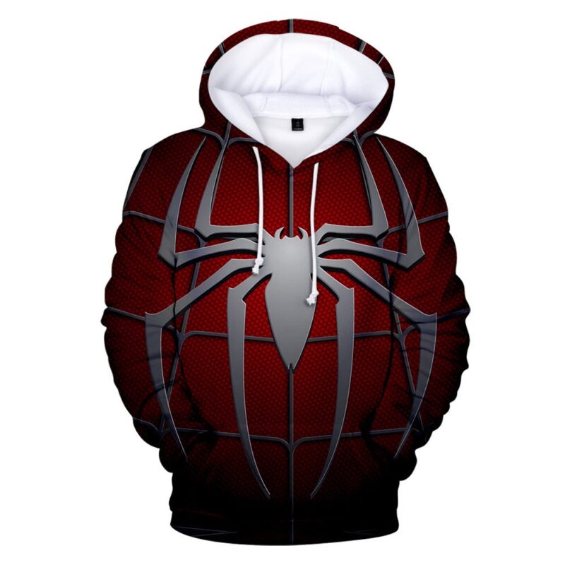 Marvel spider man logo red 3d hoodie 1