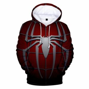 Marvel Spider Man Logo Red Uniform All Over Print Hoodie