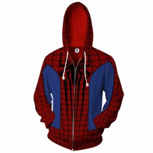 Marvel Spider Man Super Hero Cosplay Red All Over Print Hoodie