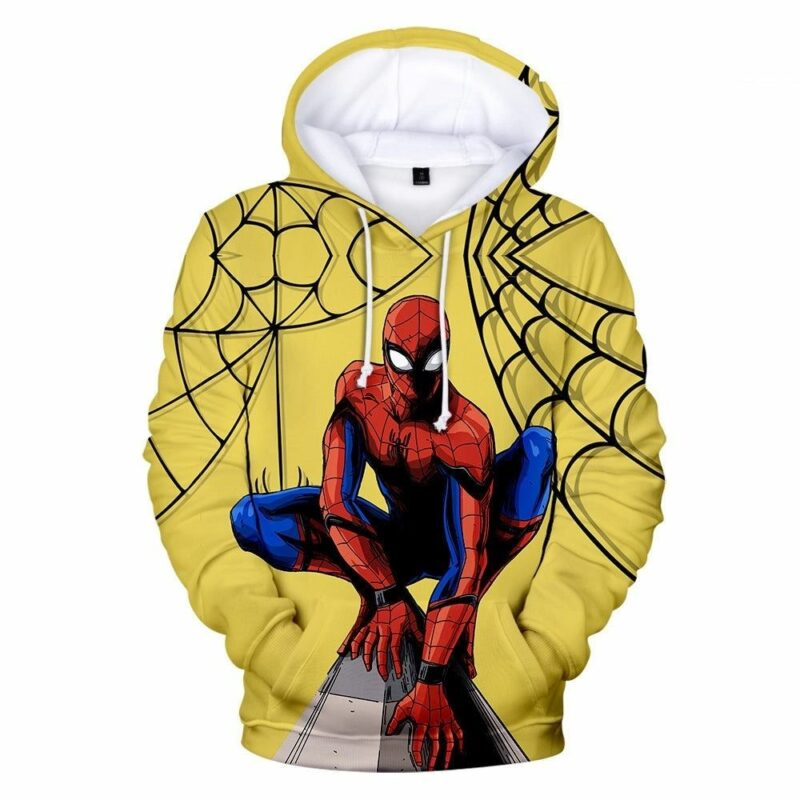 Marvel spider man yellow 3d hoodie 1