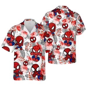 Marvel Spiderman Superhero Disney Floral Hawaiian Shirt